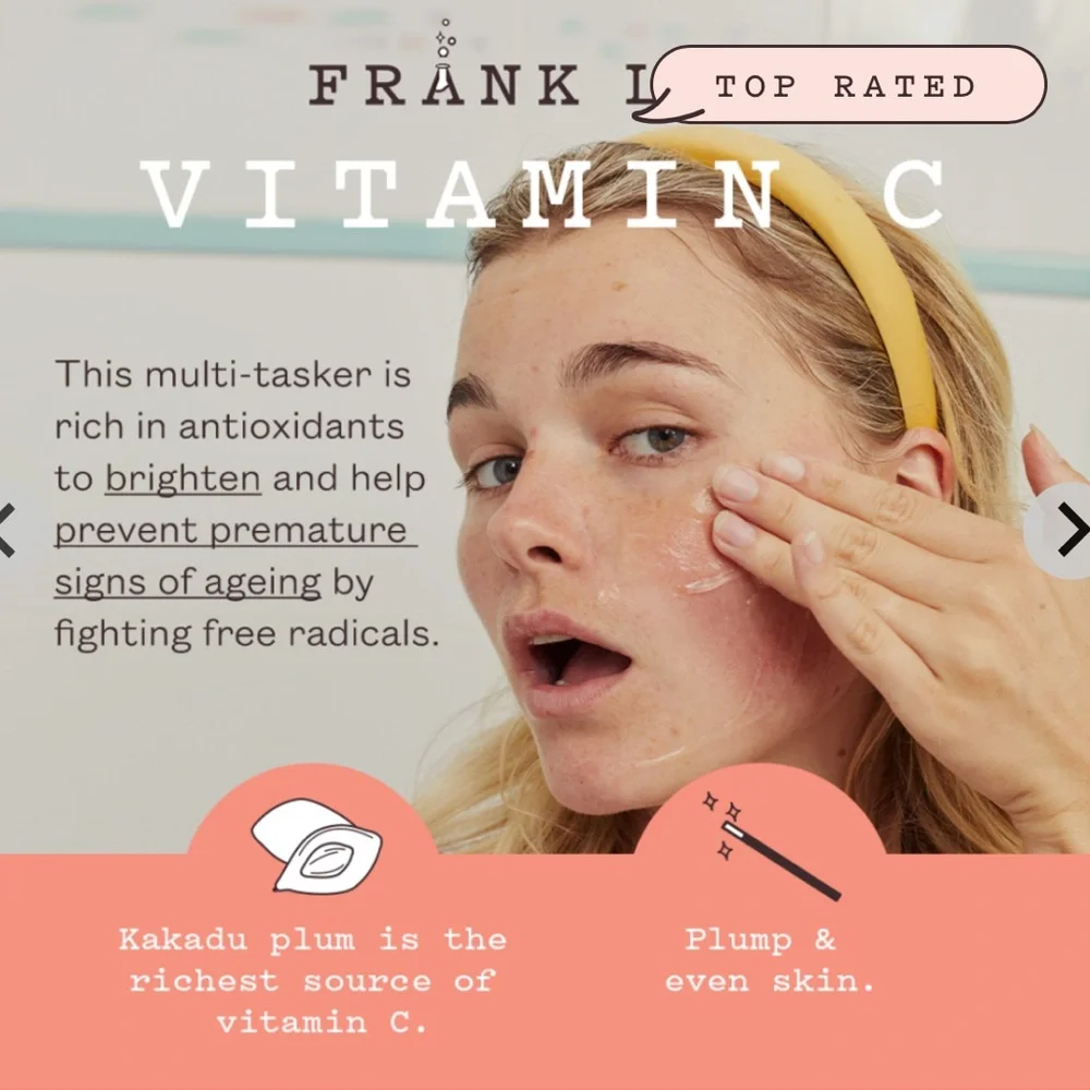 FRANK BODY Brightening Vitamin C Mask 1.79oz $25 NIB
